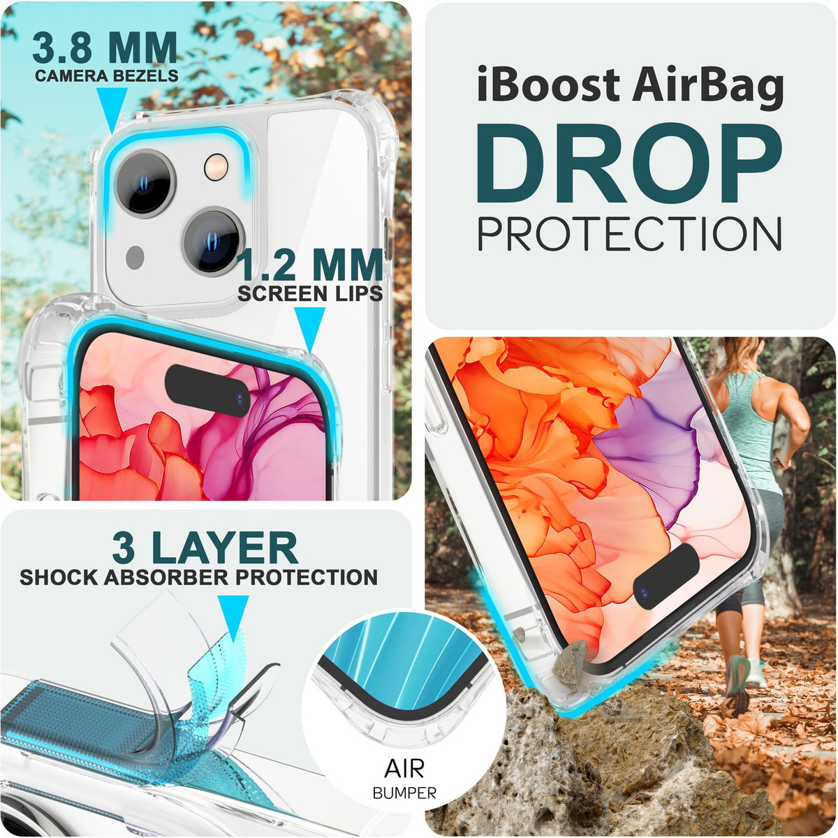 NALIA Handykette für iPhone 15 – Transparentes Hybrid-Case & Band – HANGIT PRO (Anti-Gelb Rückseite & Verstellbar) – Marke aus Berlin