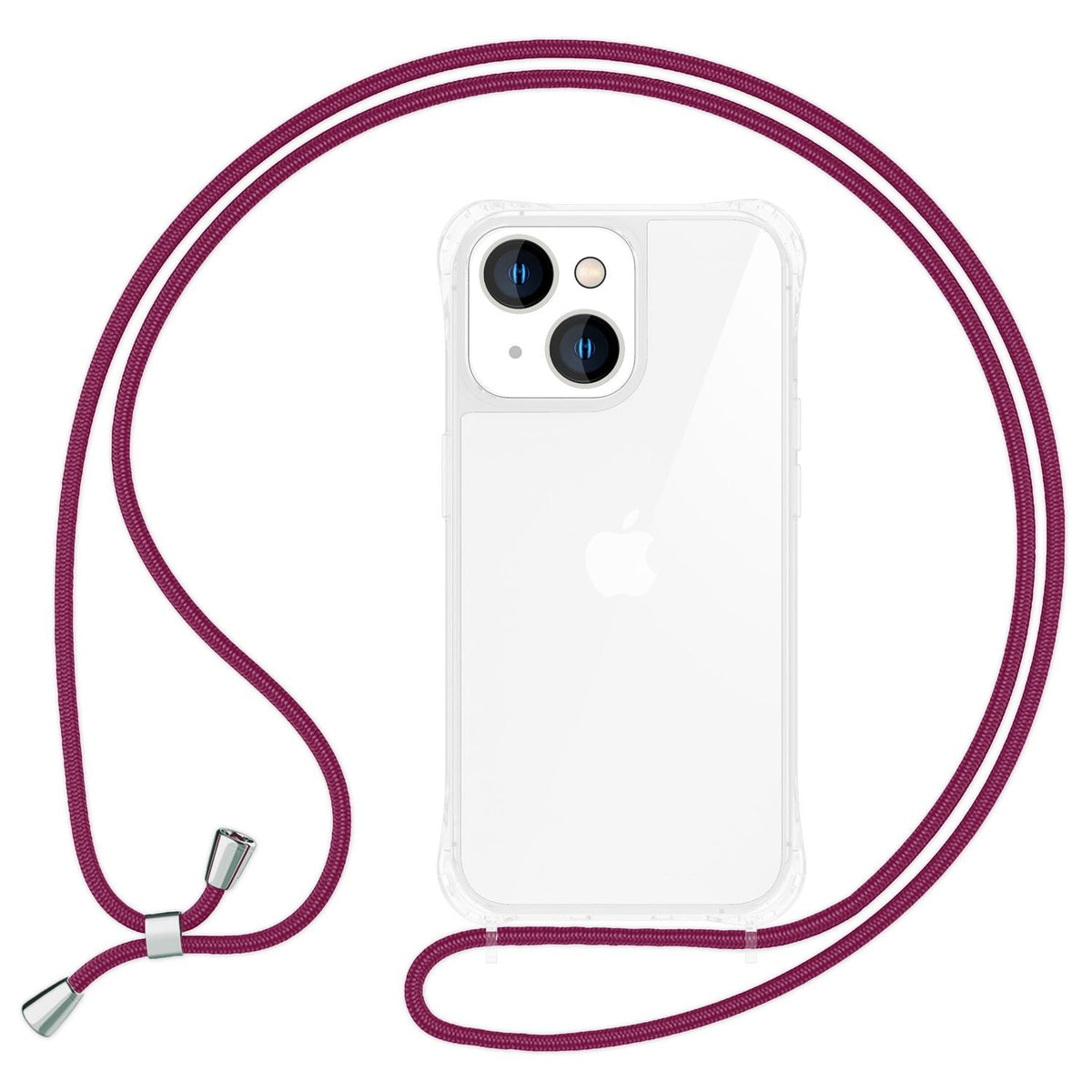 NALIA Handykette für iPhone 15 Plus – Transparentes Hybrid-Case & Band – HANGIT PRO (Anti-Gelb Rückseite & Verstellbar) – Marke aus Berlin