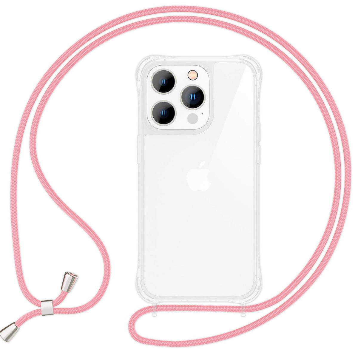 NALIA Handykette für iPhone 15 Pro – Transparentes Hybrid-Case & Band – HANGIT PRO (Anti-Gelb Rückseite & Verstellbar) – Marke aus Berlin