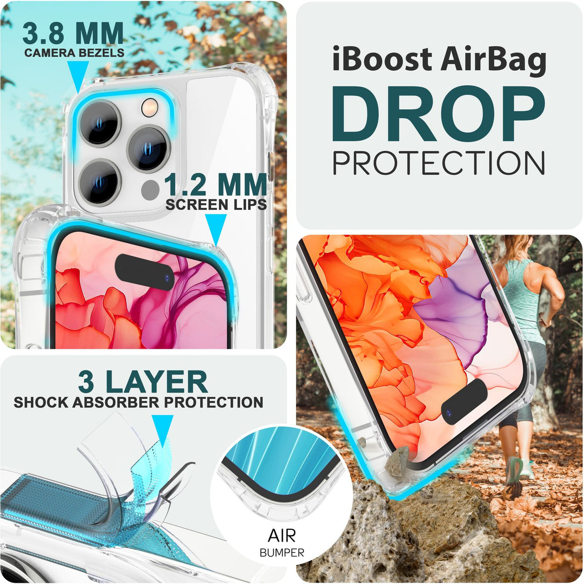 NALIA Handykette für iPhone 15 Pro Max – Transparentes Hybrid-Case & Band – HANGIT PRO (Anti-Gelb Rückseite & Verstellbar) – Marke aus Berlin