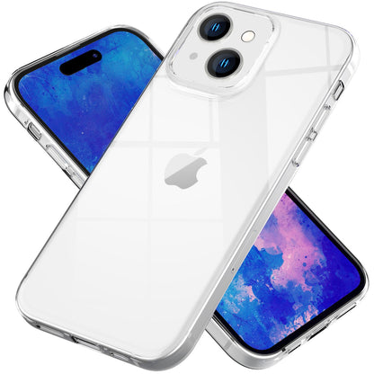 NALIA Transparente Silikonhülle für iPhone 15 – Anti-Gelb & Rutschfest – GLAZE (Handyhülle Kristallklar, Schlank & Stoßfest) – Marke aus Berlin