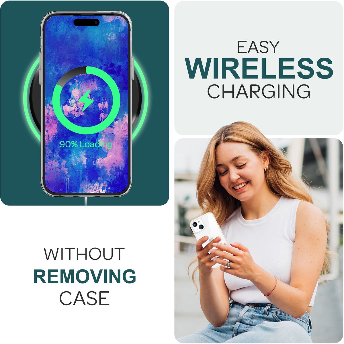 NALIA Transparente Silikonhülle für iPhone 15 – Anti-Gelb & Rutschfest – GLAZE (Handyhülle Kristallklar, Schlank & Stoßfest) – Marke aus Berlin