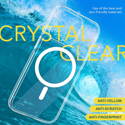NALIA Transparentes Magnet Case für iPhone 15 Pro Max – MagPower System (MagSafe kompatibel) – LUMEX (Edle Glas-Optik, aber unzerbrechlich) – Marke aus Berlin
