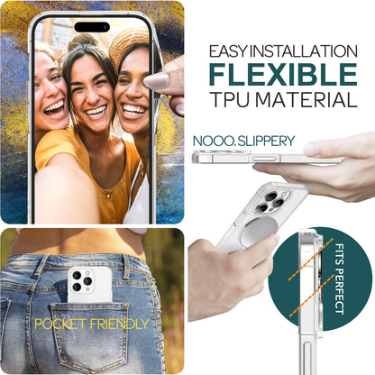 NALIA Mattes Magnet Case für iPhone 15 Pro Max – MagSafe kompatibel – ONYX (Edle Milchglas-Optik, Anti-Fingerprint & Grip) – Marke aus Berlin