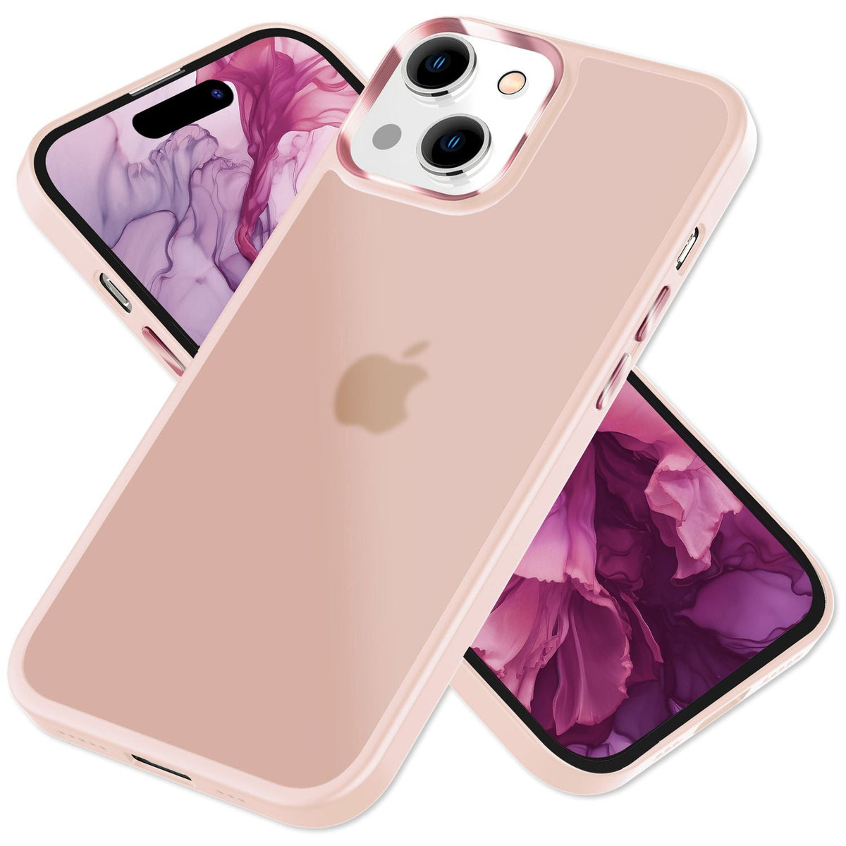 NALIA Matte Handyhülle für iPhone 15 Plus – Stoßfester Silikon-Rahmen & Semi-Transparent – FUZION (Anti-Fingerprint Case) – Marke aus Berlin