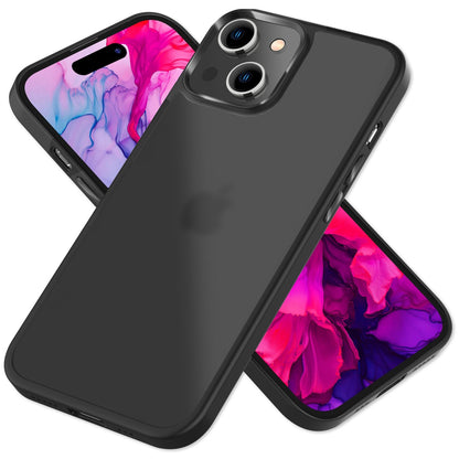 NALIA Matte Handyhülle für iPhone 15 Plus – Stoßfester Silikon-Rahmen & Semi-Transparent – FUZION (Anti-Fingerprint Case) – Marke aus Berlin