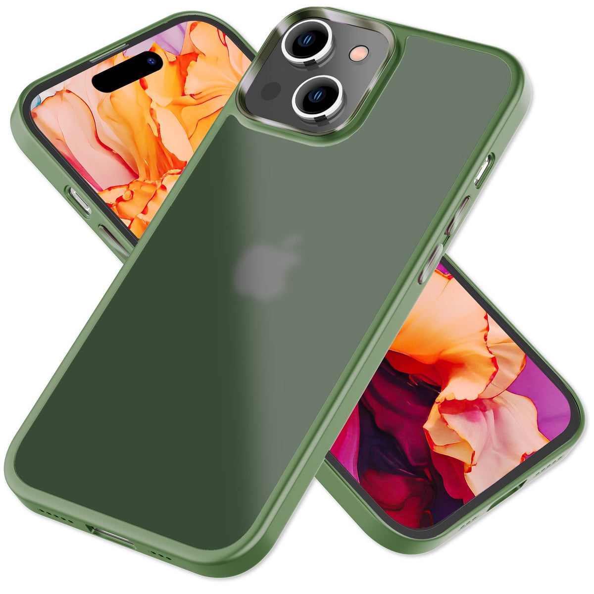 NALIA Matte Handyhülle für iPhone 15 Plus – Stoßfester Silikon-Rahmen & Semi-Transparent – FUZION (Anti-Fingerprint Case) – Marke aus Berlin