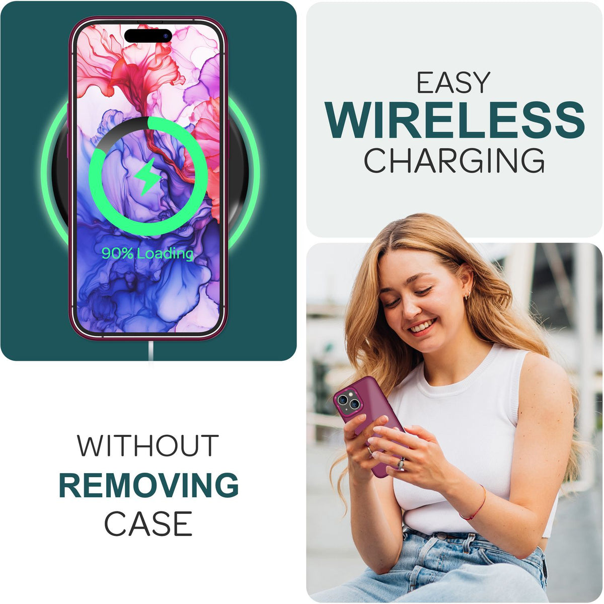 NALIA Matte Handyhülle für iPhone 15 Plus – Stoßfester Silikon-Rahmen & Semi-Transparent – FUZION (Anti-Fingerprint Case) – Marke aus Berlin