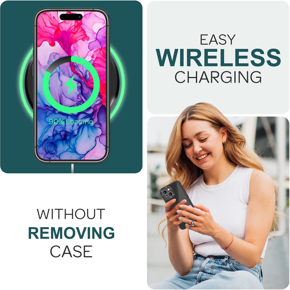 NALIA Matte Handyhülle für iPhone 15 Plus – Stoßfester Silikon-Rahmen & Semi-Transparent – FUZION (Anti-Fingerprint Case) – Marke aus Berlin