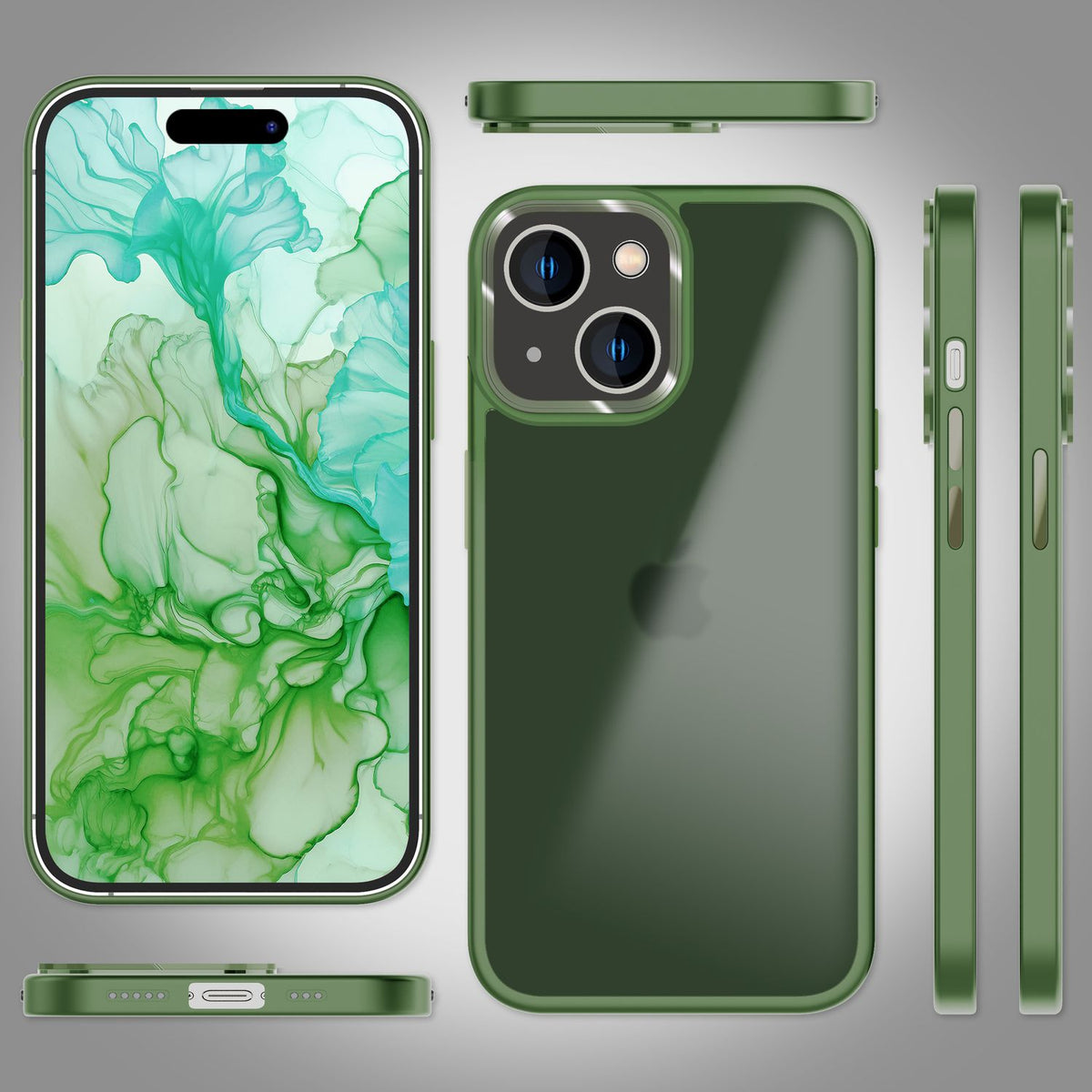 NALIA Matte Handyhülle für iPhone 15 Plus – Stoßfester Silikon-Rahmen & Semi-Transparent – FUZION (Anti-Fingerprint Case) – Marke aus Berlin