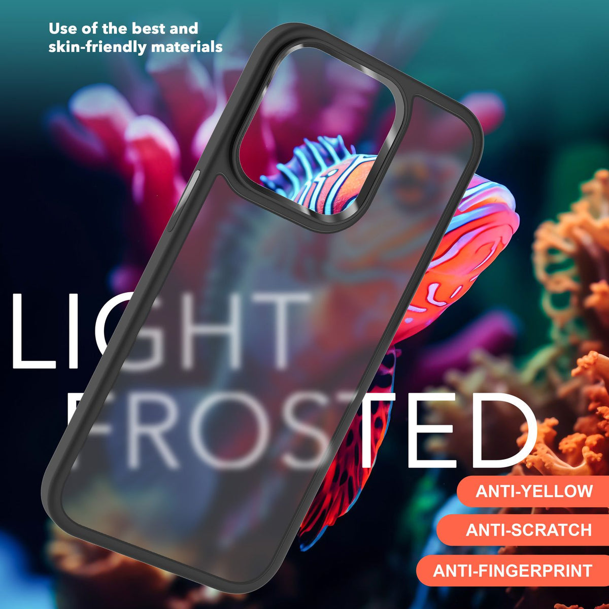 NALIA Matte Handyhülle für iPhone 15 Pro – Stoßfester Silikon-Rahmen & Semi-Transparent – FUZION (Anti-Fingerprint Case) – Marke aus Berlin