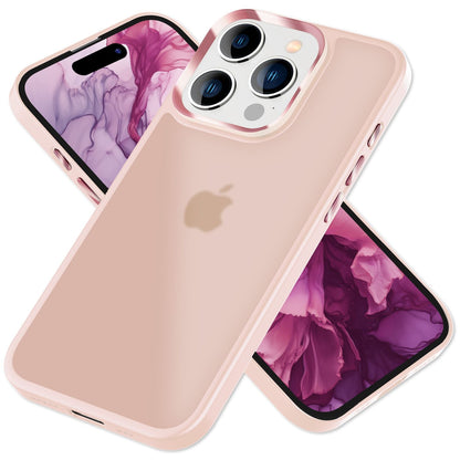 NALIA Matte Handyhülle für iPhone 15 Pro – Stoßfester Silikon-Rahmen & Semi-Transparent – FUZION (Anti-Fingerprint Case) – Marke aus Berlin