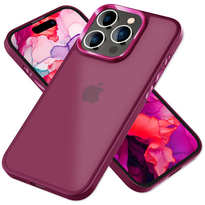 NALIA Matte Handyhülle für iPhone 15 Pro – Stoßfester Silikon-Rahmen & Semi-Transparent – FUZION (Anti-Fingerprint Case) – Marke aus Berlin