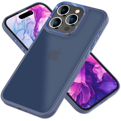 NALIA Matte Handyhülle für iPhone 15 Pro – Stoßfester Silikon-Rahmen & Semi-Transparent – FUZION (Anti-Fingerprint Case) – Marke aus Berlin