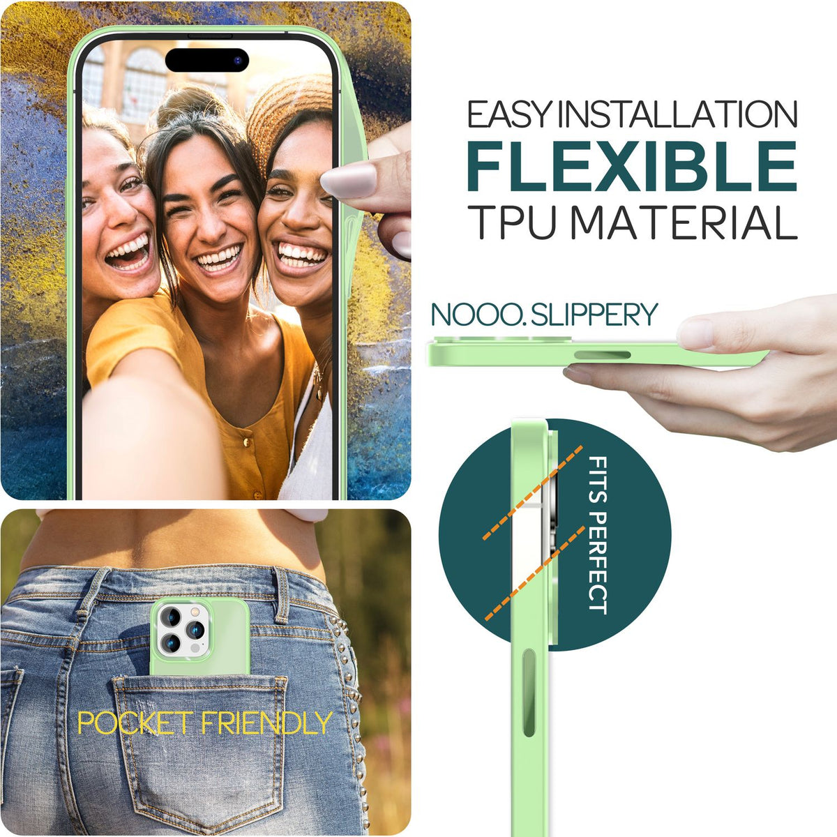 NALIA Matte Handyhülle für iPhone 15 Pro – Stoßfester Silikon-Rahmen & Semi-Transparent – FUZION (Anti-Fingerprint Case) – Marke aus Berlin