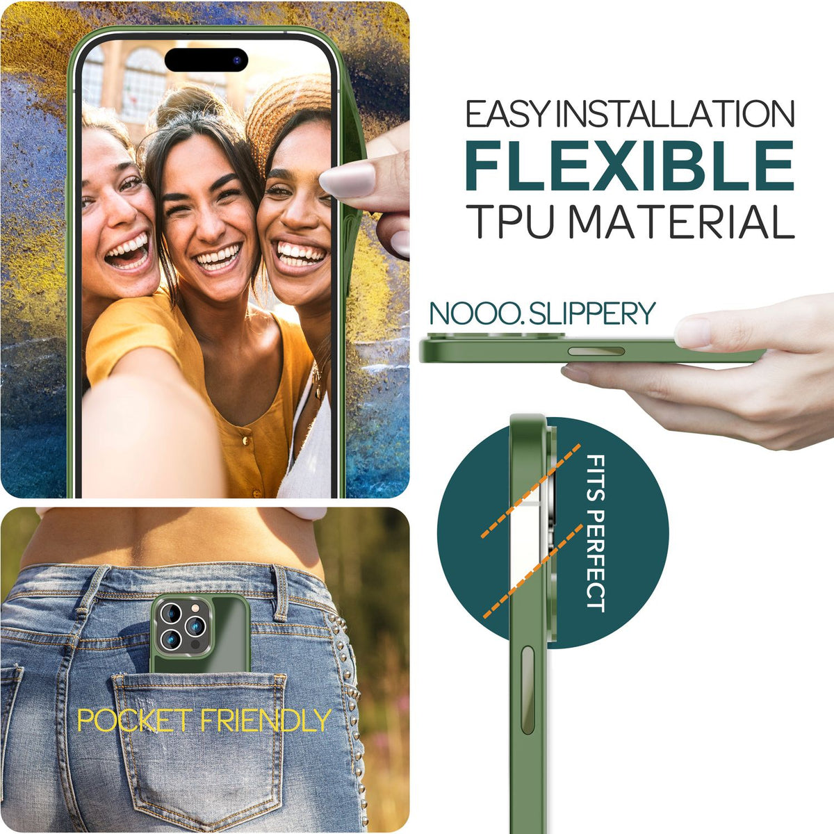 NALIA Matte Handyhülle für iPhone 15 Pro – Stoßfester Silikon-Rahmen & Semi-Transparent – FUZION (Anti-Fingerprint Case) – Marke aus Berlin