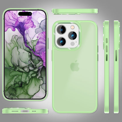 NALIA Matte Handyhülle für iPhone 15 Pro – Stoßfester Silikon-Rahmen & Semi-Transparent – FUZION (Anti-Fingerprint Case) – Marke aus Berlin