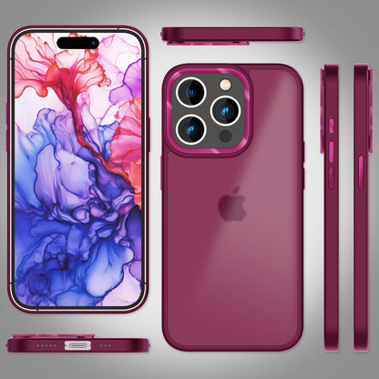 NALIA Matte Handyhülle für iPhone 15 Pro – Stoßfester Silikon-Rahmen & Semi-Transparent – FUZION (Anti-Fingerprint Case) – Marke aus Berlin