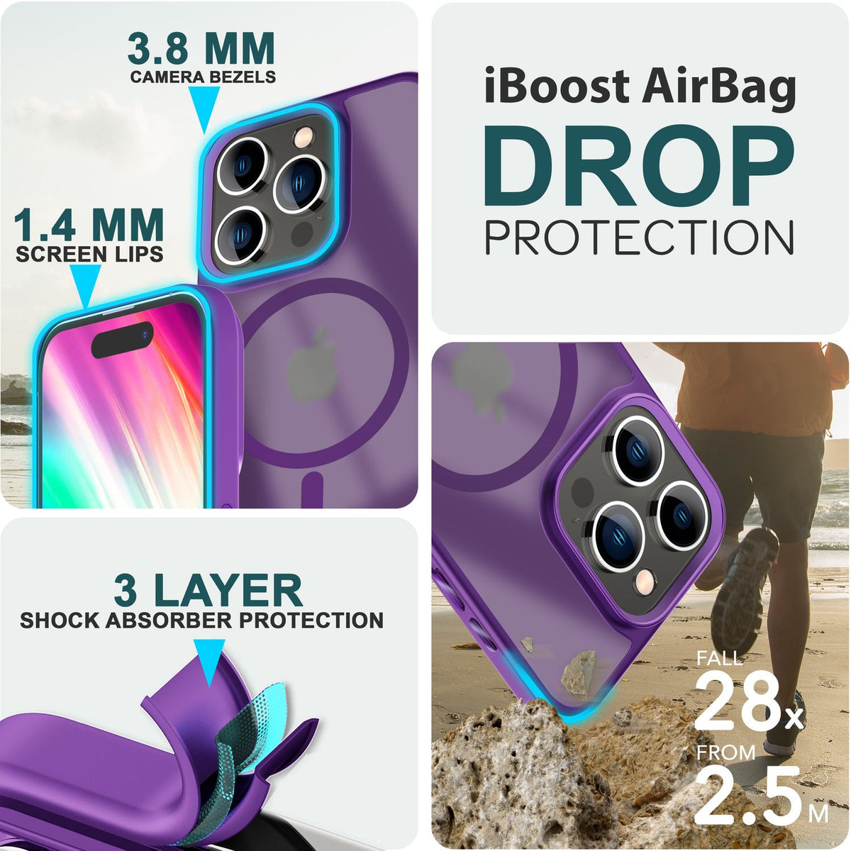 NALIA Magnet-Case für iPhone 15 Pro – Matt-Transparent & MagSafe Kompatibel – MATTEX (Rutschfest, Stoßfest & Anti-Fingerabdruck) – Marke aus Berlin