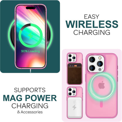 NALIA Magnet-Case für iPhone 15 Pro – Matt-Transparent & MagSafe Kompatibel – MATTEX (Rutschfest, Stoßfest & Anti-Fingerabdruck) – Marke aus Berlin