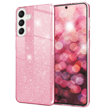 NALIA Glitzerhülle für Samsung Galaxy S24 – Funkelnder Glitzer-Look & Grip – SHINEPOP (Silikon Case) – Marke aus Berlin