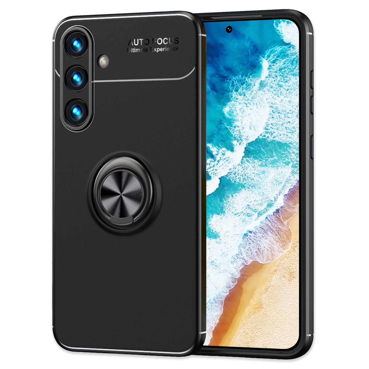 NALIA Ringhülle für Samsung Galaxy S24 Plus – Ring-Ständer 360° & für Magnet-Halter – GRIP360 (Mattiertes Silikon Case) – Marke aus Berlin