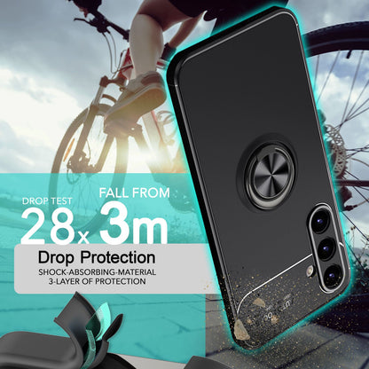 NALIA Ringhülle für Samsung Galaxy S24 Plus – Ring-Ständer 360° & für Magnet-Halter – GRIP360 (Mattiertes Silikon Case) – Marke aus Berlin