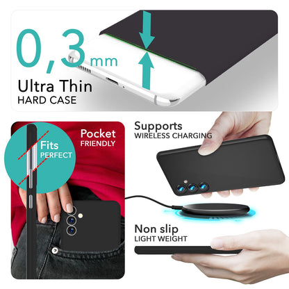 NALIA Ultra Slim Hardcase für Samsung Galaxy S24 – Matt & 0.3mm Dünn – PHANTOM (Dünnes Cover & Kamera-Vollschutz) – Marke aus Berlin