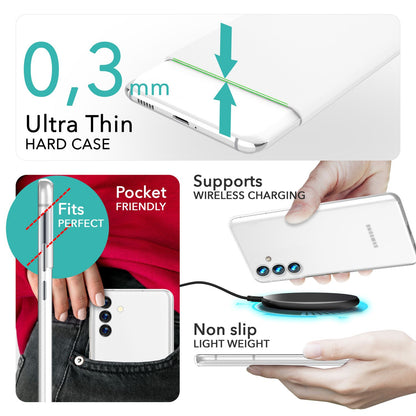 NALIA Ultra Slim Hardcase für Samsung Galaxy S24 – Matt & 0.3mm Dünn – PHANTOM (Dünnes Cover & Kamera-Vollschutz) – Marke aus Berlin
