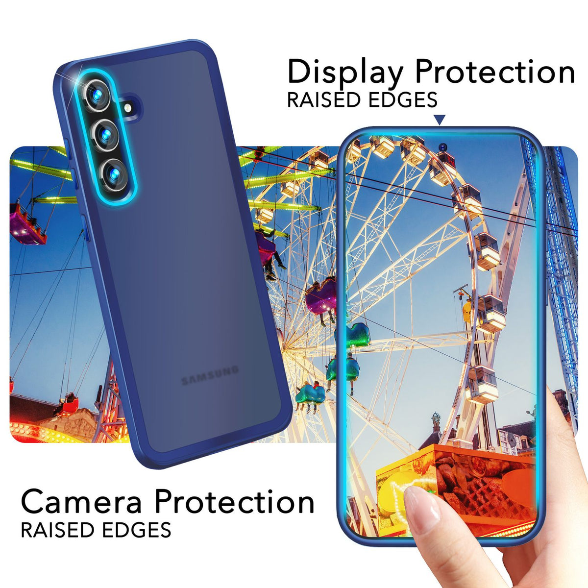 NALIA Matte Handyhülle für Samsung Galaxy S24 – Stoßfester Silikon-Rahmen & Semi-Transparent – FUZION (Anti-Fingerprint Case) – Marke aus Berlin