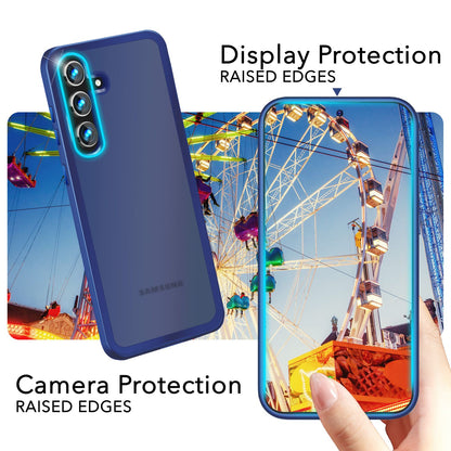 NALIA Matte Handyhülle für Samsung Galaxy S24 – Stoßfester Silikon-Rahmen & Semi-Transparent – FUZION (Anti-Fingerprint Case) – Marke aus Berlin