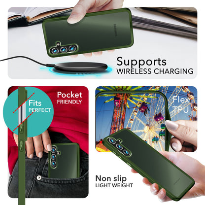 NALIA Matte Handyhülle für Samsung Galaxy S24 – Stoßfester Silikon-Rahmen & Semi-Transparent – FUZION (Anti-Fingerprint Case) – Marke aus Berlin