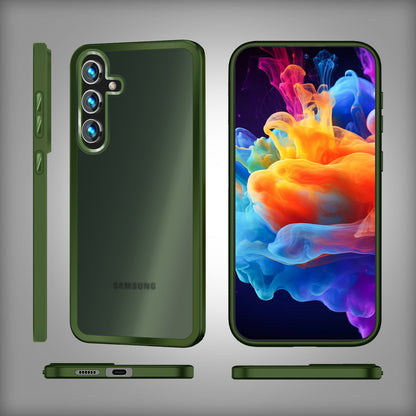NALIA Matte Handyhülle für Samsung Galaxy S24 – Stoßfester Silikon-Rahmen & Semi-Transparent – FUZION (Anti-Fingerprint Case) – Marke aus Berlin