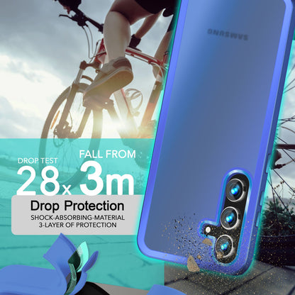 NALIA Matte Handyhülle für Samsung Galaxy S24 – Stoßfester Silikon-Rahmen & Semi-Transparent – FUZION (Anti-Fingerprint Case) – Marke aus Berlin