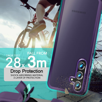 NALIA Matte Handyhülle für Samsung Galaxy S24 – Stoßfester Silikon-Rahmen & Semi-Transparent – FUZION (Anti-Fingerprint Case) – Marke aus Berlin