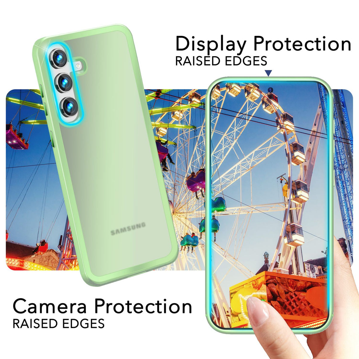 NALIA Matte Handyhülle für Samsung Galaxy S24 – Stoßfester Silikon-Rahmen & Semi-Transparent – FUZION (Anti-Fingerprint Case) – Marke aus Berlin