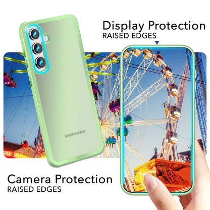 NALIA Matte Handyhülle für Samsung Galaxy S24 – Stoßfester Silikon-Rahmen & Semi-Transparent – FUZION (Anti-Fingerprint Case) – Marke aus Berlin