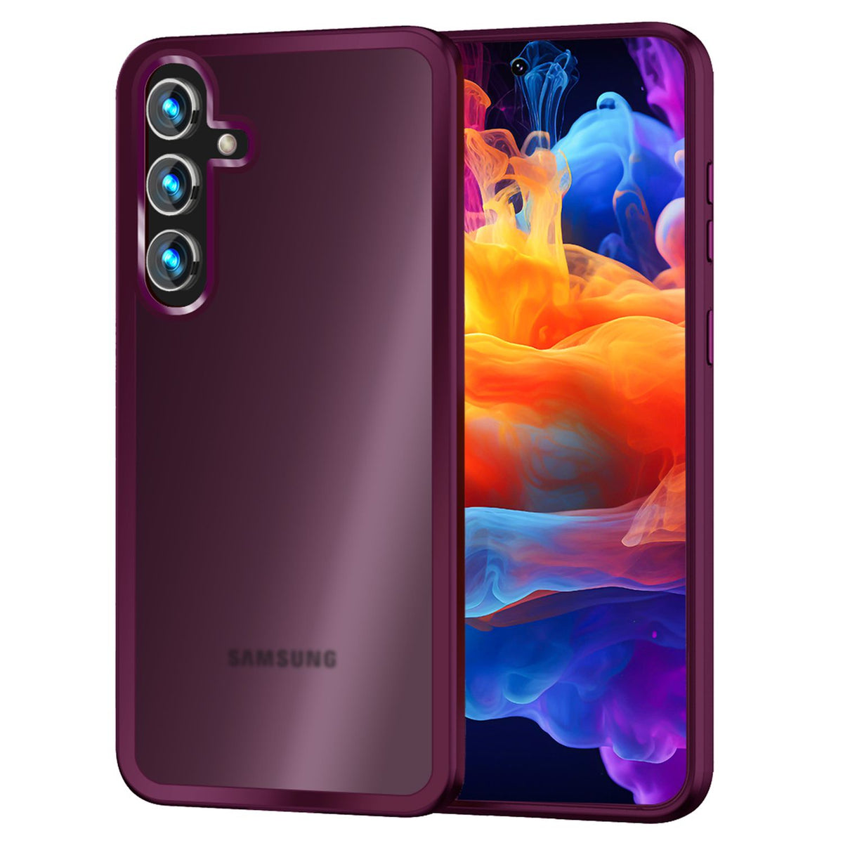 NALIA Matte Handyhülle für Samsung Galaxy S24 – Stoßfester Silikon-Rahmen & Semi-Transparent – FUZION (Anti-Fingerprint Case) – Marke aus Berlin