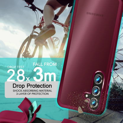 NALIA Matte Handyhülle für Samsung Galaxy S24 – Stoßfester Silikon-Rahmen & Semi-Transparent – FUZION (Anti-Fingerprint Case) – Marke aus Berlin