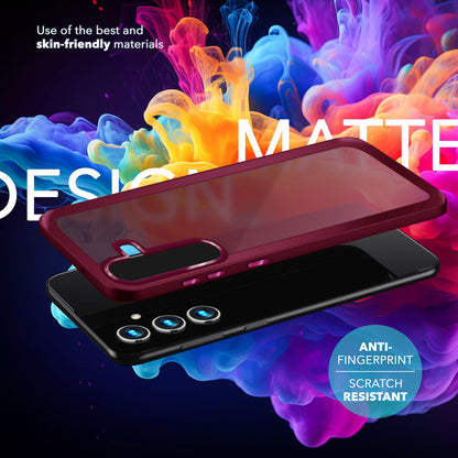 NALIA Matte Handyhülle für Samsung Galaxy S24 – Stoßfester Silikon-Rahmen & Semi-Transparent – FUZION (Anti-Fingerprint Case) – Marke aus Berlin