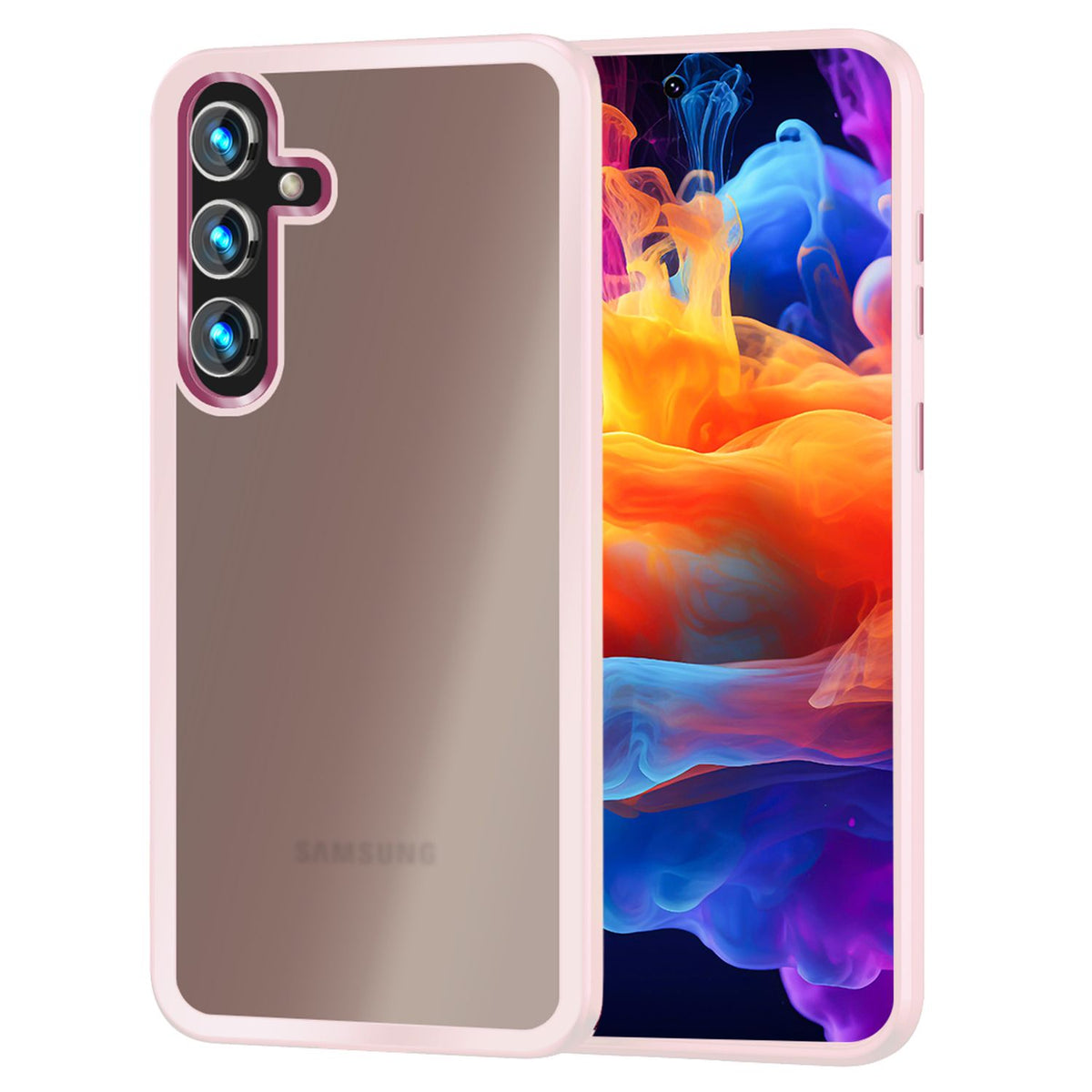 NALIA Matte Handyhülle für Samsung Galaxy S24 – Stoßfester Silikon-Rahmen & Semi-Transparent – FUZION (Anti-Fingerprint Case) – Marke aus Berlin