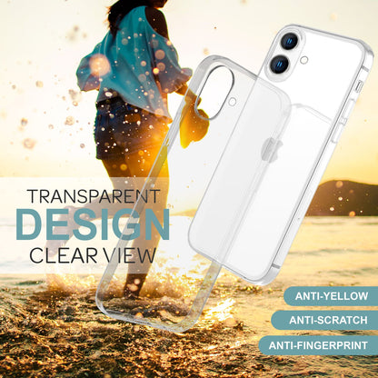 NALIA Transparente Silikonhülle für iPhone 16 – Anti-Gelb & Rutschfest – GLAZE (Handyhülle Kristallklar, Schlank & Stoßfest) – Marke aus Berlin