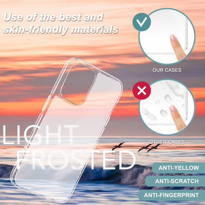 NALIA Halb-Transparent Case kompatibel mit iPhone 16 Hülle, Matt-Klar Schutzhülle Cover Halb-Durchsichtig Anti-Gelb Kratzfest Anti-Fingerprint, Harte Rückseite & Silikon Rand, Robust Dünn Slim