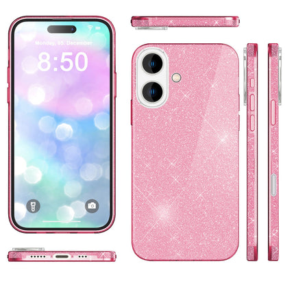 NALIA Glitzerhülle für iPhone 16 Plus – Funkelnder Glitzer-Look & Grip – SHINEPOP (Silikon Case) – Marke aus Berlin