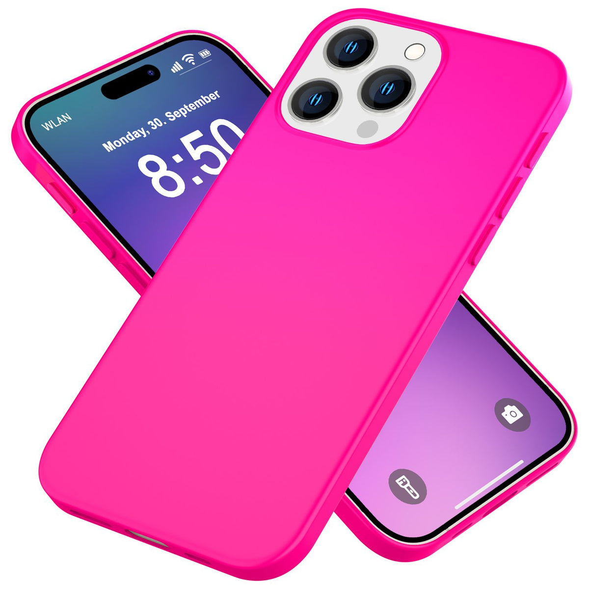 NALIA Neon Silikonhülle für iPhone 16 Pro Max – Soft-Touch & Signal-Neon – NEONSHOCK (Matte Schutzhülle) – Marke aus Berlin