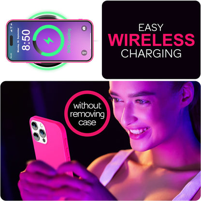 NALIA Neon Silikonhülle für iPhone 16 Pro Max – Soft-Touch & Signal-Neon – NEONSHOCK (Matte Schutzhülle) – Marke aus Berlin