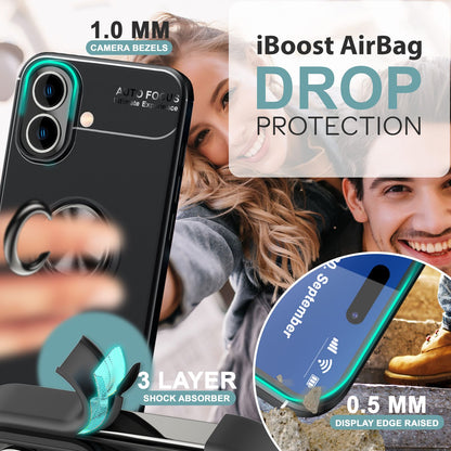 NALIA Ringhülle für iPhone 16 – Ring-Ständer 360° & für Magnet-Halter – GRIP360 (Mattiertes Silikon Case) – Marke aus Berlin