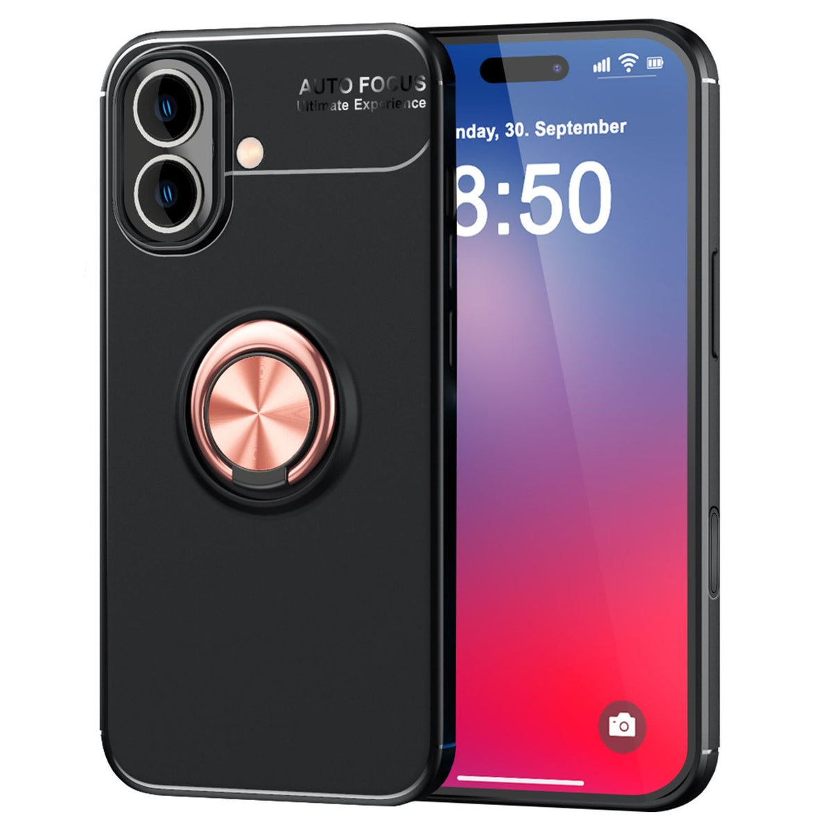 NALIA Ringhülle für iPhone 16 – Ring-Ständer 360° & für Magnet-Halter – GRIP360 (Mattiertes Silikon Case) – Marke aus Berlin