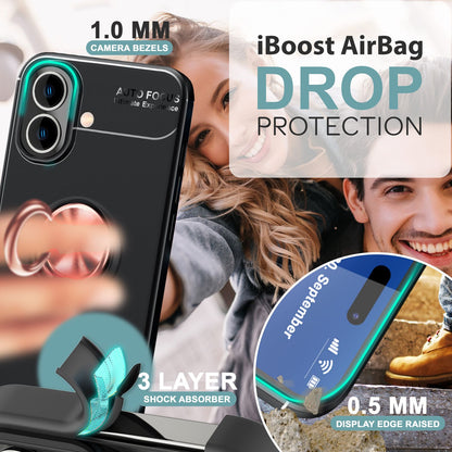 NALIA Ringhülle für iPhone 16 – Ring-Ständer 360° & für Magnet-Halter – GRIP360 (Mattiertes Silikon Case) – Marke aus Berlin
