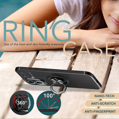 NALIA Ringhülle für iPhone 16 Plus – Ring-Ständer 360° & für Magnet-Halter – GRIP360 (Mattiertes Silikon Case) – Marke aus Berlin